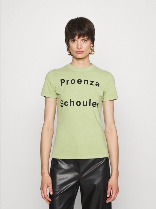 Proenza Schouler White Label Women’s X Small Green Logo Graphic T Shirt Top Xs
